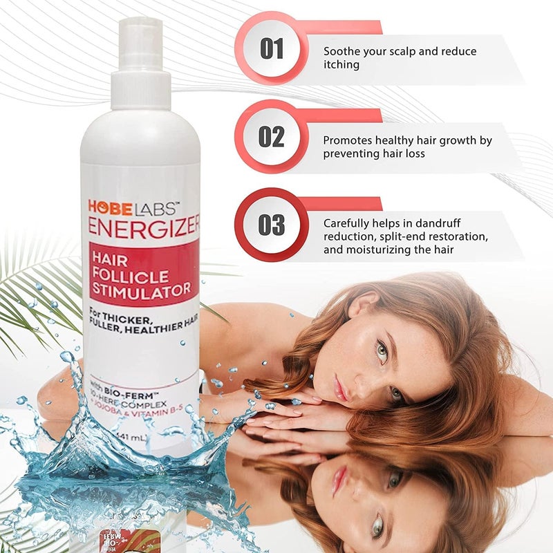 Hobe Labs Energizer Hair Follicle Stimulator - 8 fl oz for Thicker, Fuller, Healthier Hair - Image 4